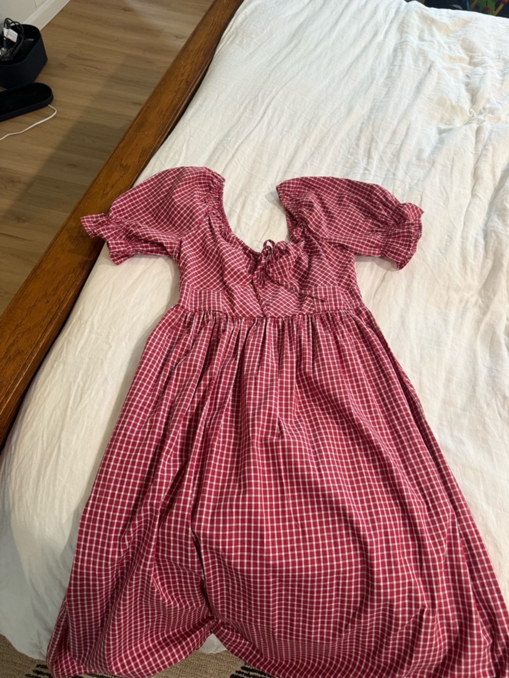 Universal Thread Red and White Gingham Smocked Dress